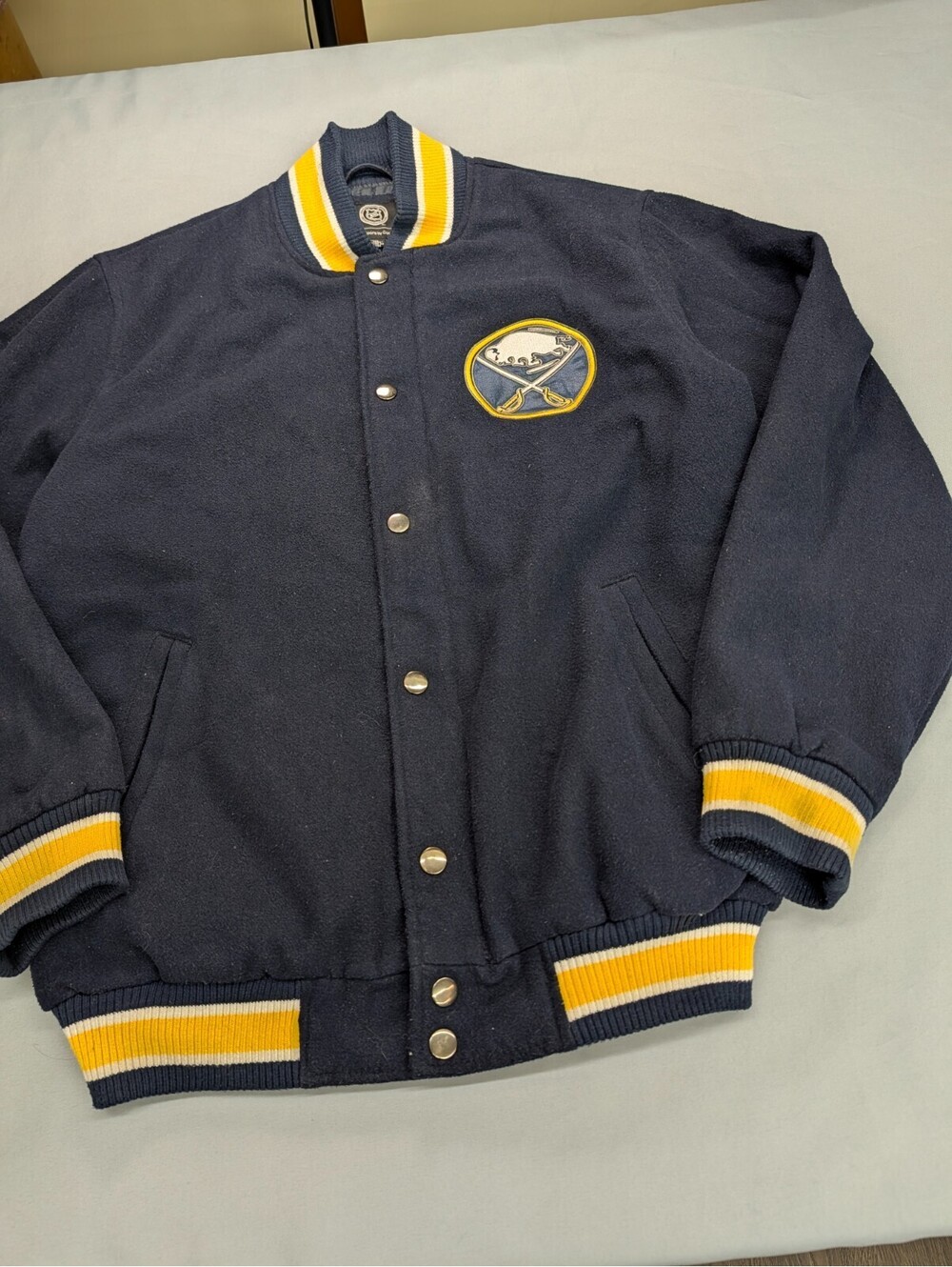 Buffalo Sabres NHL G-III Bomber Jacket Wool Snap Medium